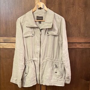 Tommy Bahama Women's Linen Utility Jacket in Light Tan